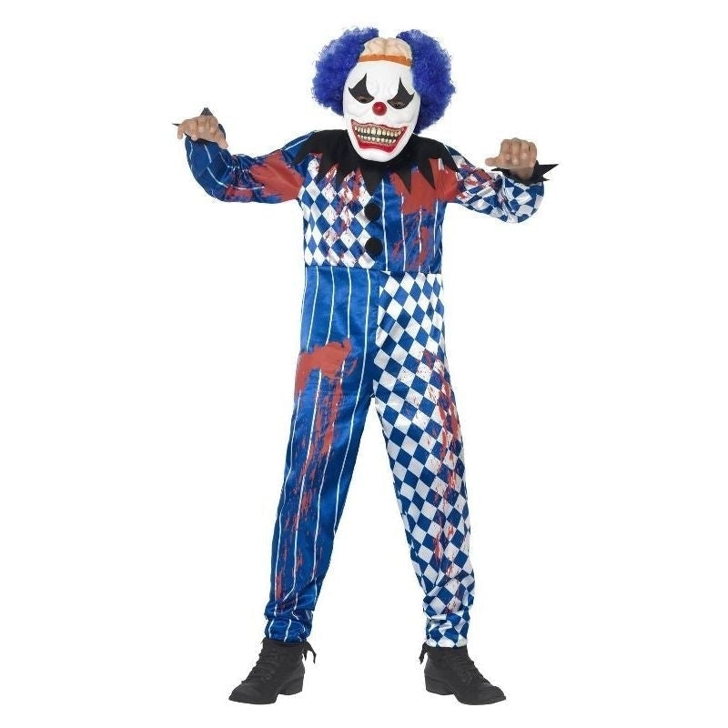 Deluxe Sinister Clown Costume Kids White Blue_4 