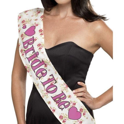 Deluxe Vintage Bride To Be Sash Adult Pink_1 sm-41574