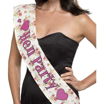 Deluxe Vintage Hen Party Sash Adult Pink_1 sm-41573