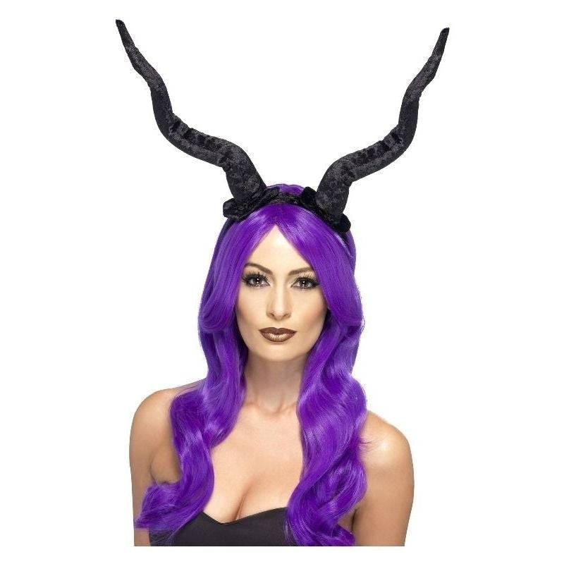 Demon Horns Headband Adult Black_2 