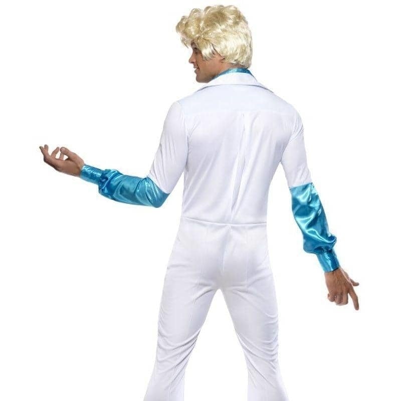 Disco Man Costume All In One Adult White Blue_2 sm-33346M