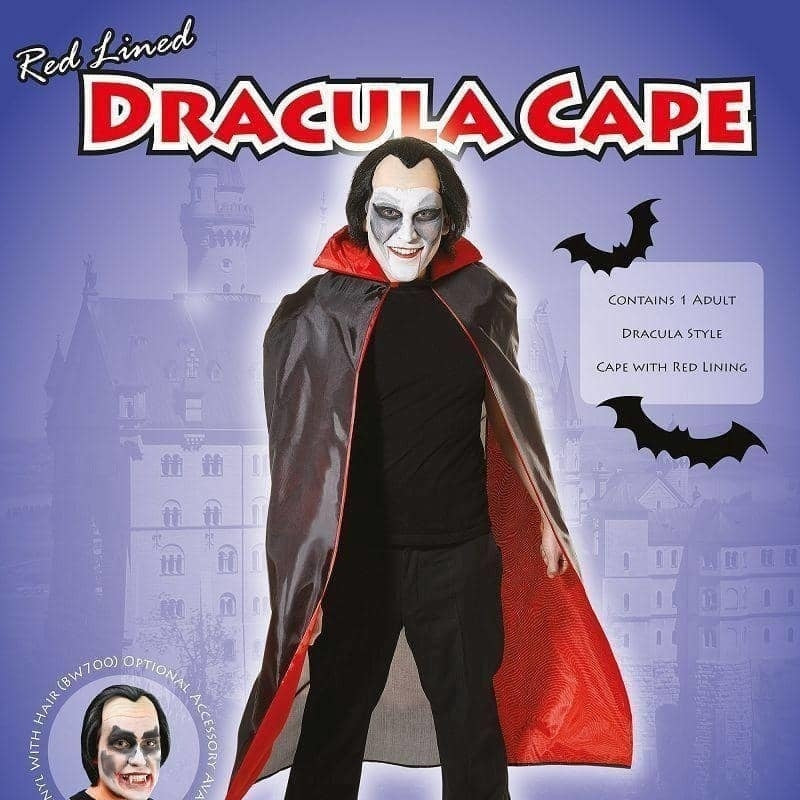 Dracula Cape Red Lined Adult Costume Unisex_2 