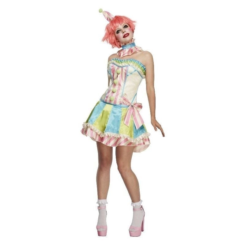 Fever Deluxe Vintage Clown Costume Adult White Blue Green_3 sm-45367M