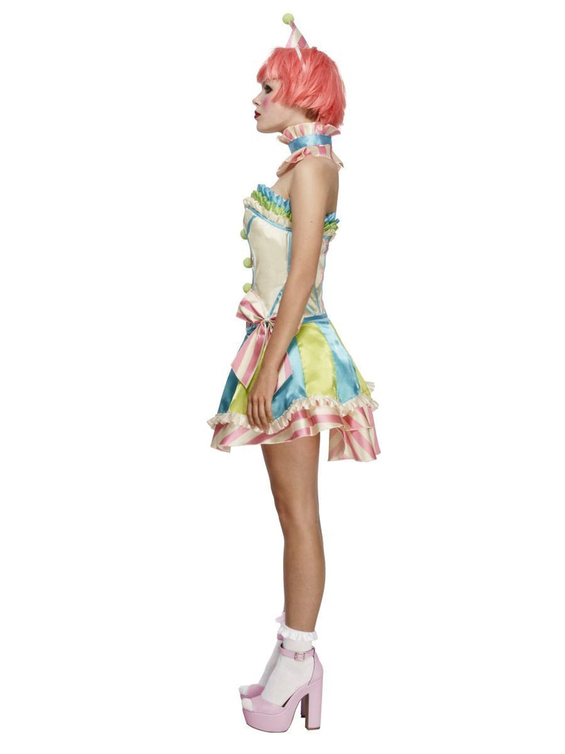 Vintage Clown Fever Deluxe Costume Adult White Blue Green