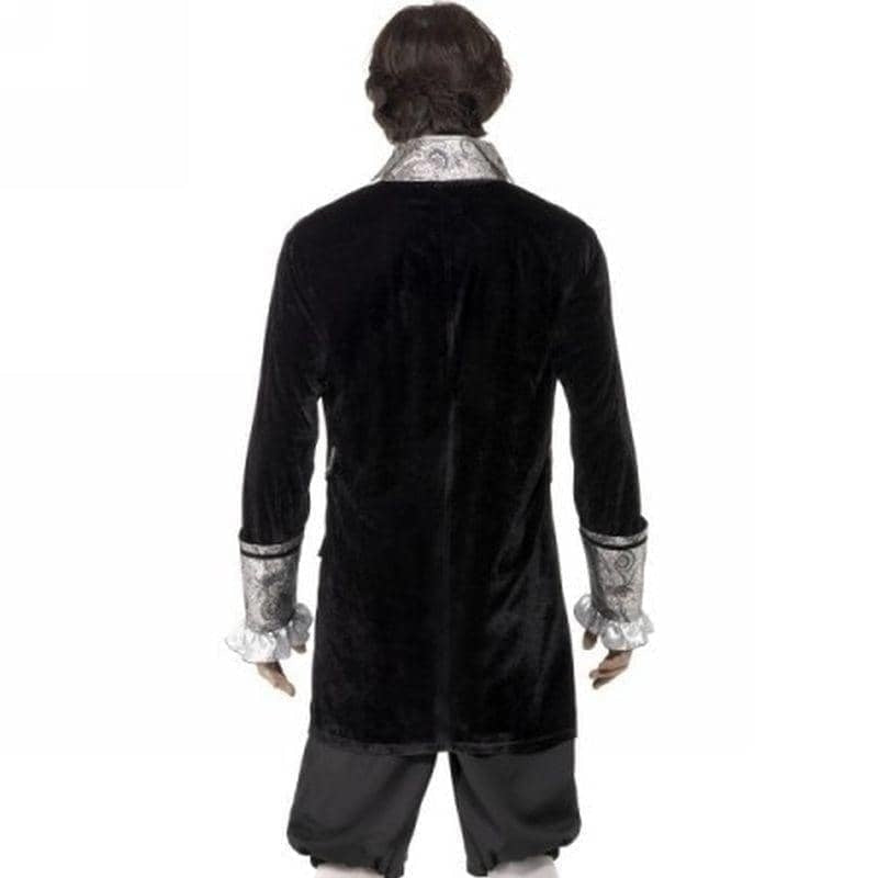 Fever Male Baroque Vampire Costume Adult Black Silver_4 