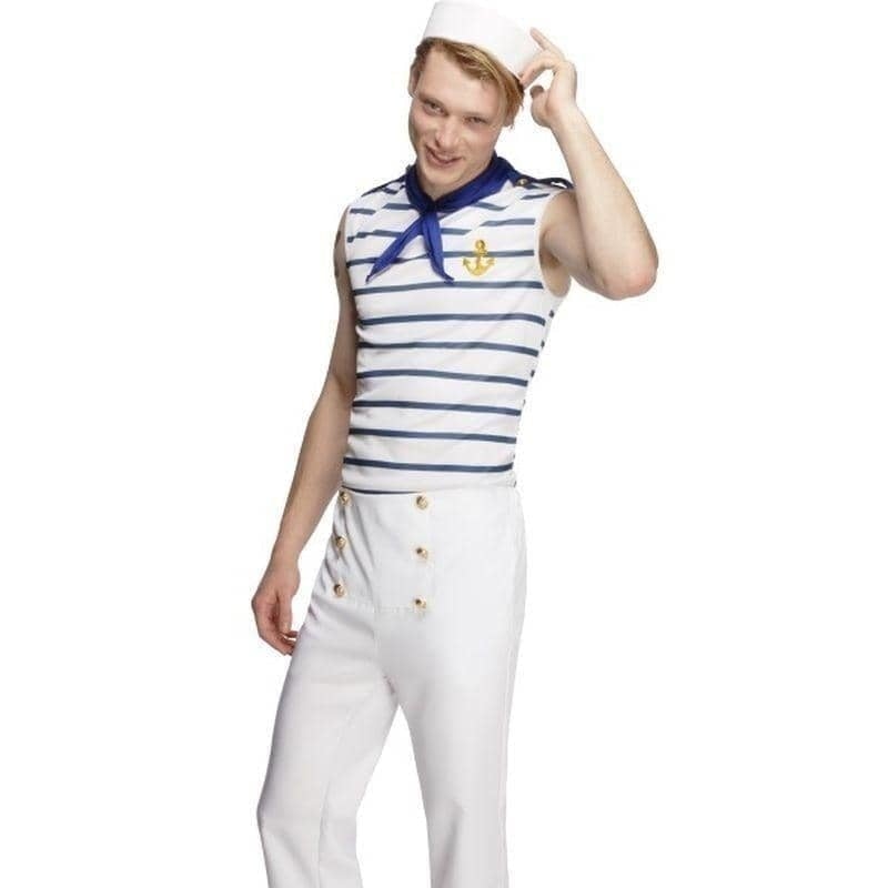 Fever Male French Sailor Costume Adult White Blue_2 sm-20886M