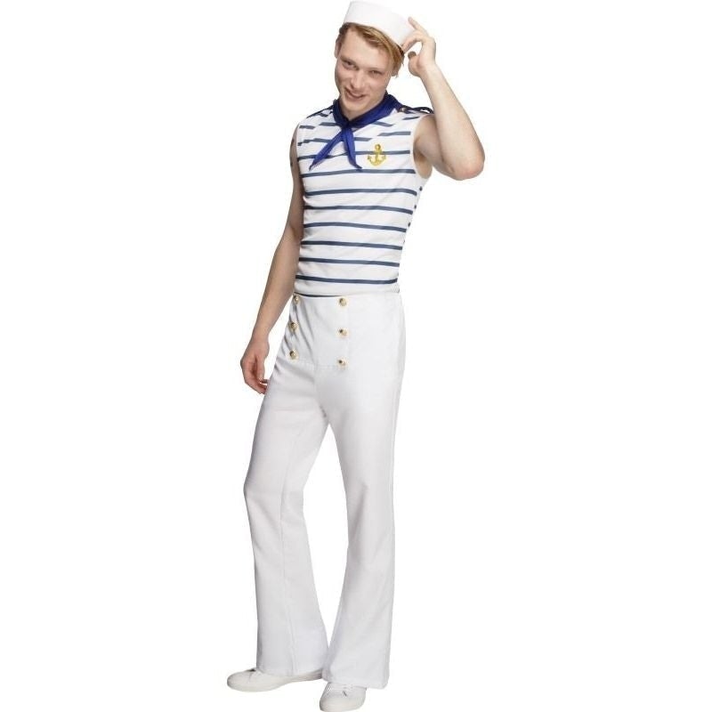 Fever Male French Sailor Costume Adult White Blue_3 