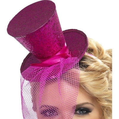 Fever Mini Top Hat On Headband Adult Hot Pink_1 sm-21194