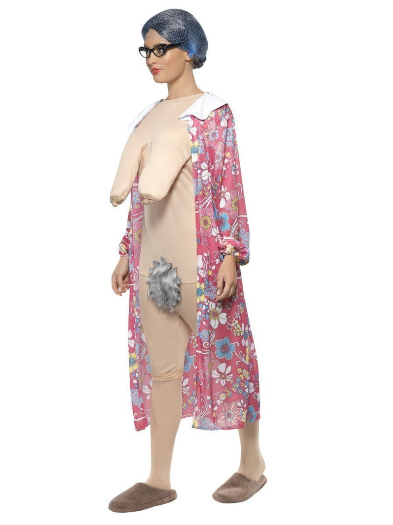 Gravity Granny Costume Adult Pink Bodysuit