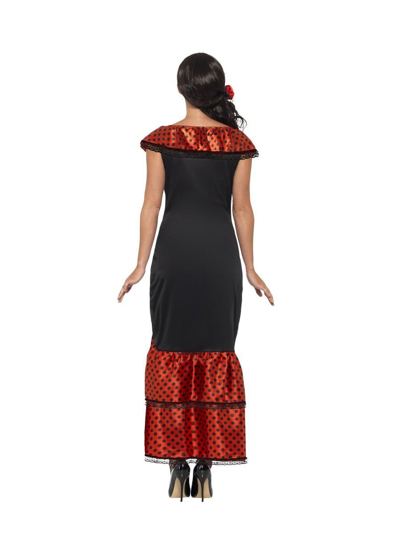 Flamenco Senorita Costume Adult Black Dress Headpiece