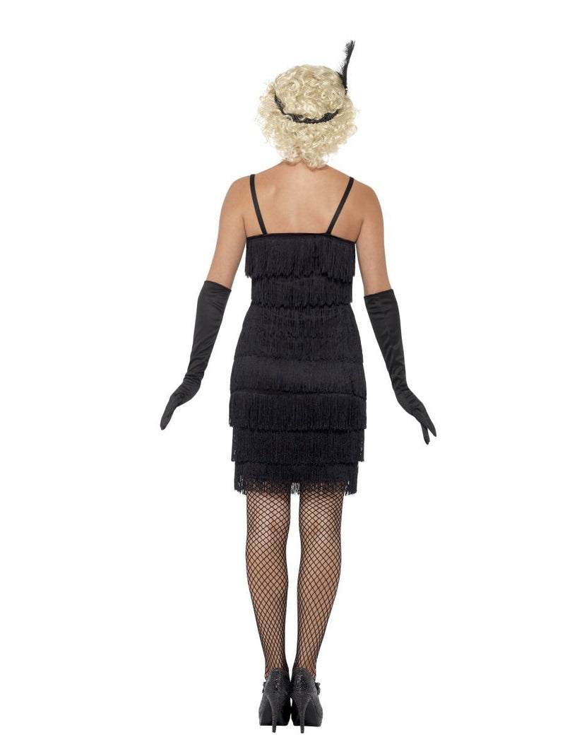 1920s Flapper Delighted Girl Costume Adult Black Short Cocktail Dress
