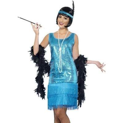 Flirty Flapper Costume Adult Blue_1 sm-22418M