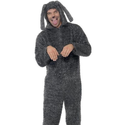 Fluffy Dog Costume Adult Grey_1 sm-23605L