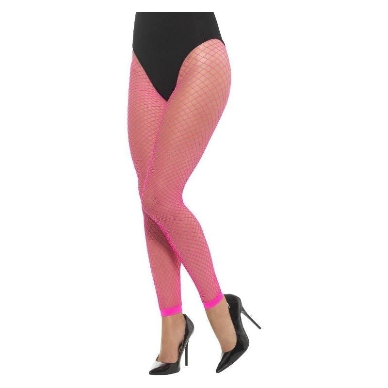 Footless Net Tights Adult Neon Pink_2 