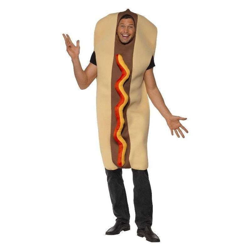 Giant Hot Dog Costume Adult Brown Red_2 