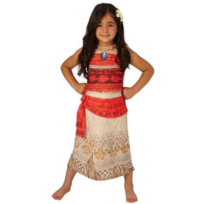 Girls Official Disney Deluxe Moana Hawaiian Polynesian Film Book Day Week Fancy Dress Costume Outfit_1 rub-630037S