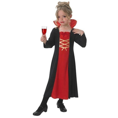 Girls Vampiress Fancy Dress Vampire Halloween Costume_1 rub-610250S