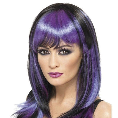Glamour Witch Wig Adult Black Purple_1 sm-32519