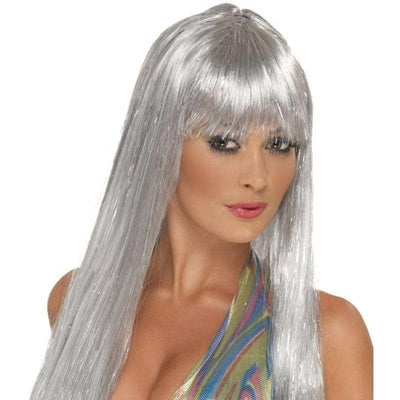 Glitter Disco Wig Adult Silver_1 sm-42166