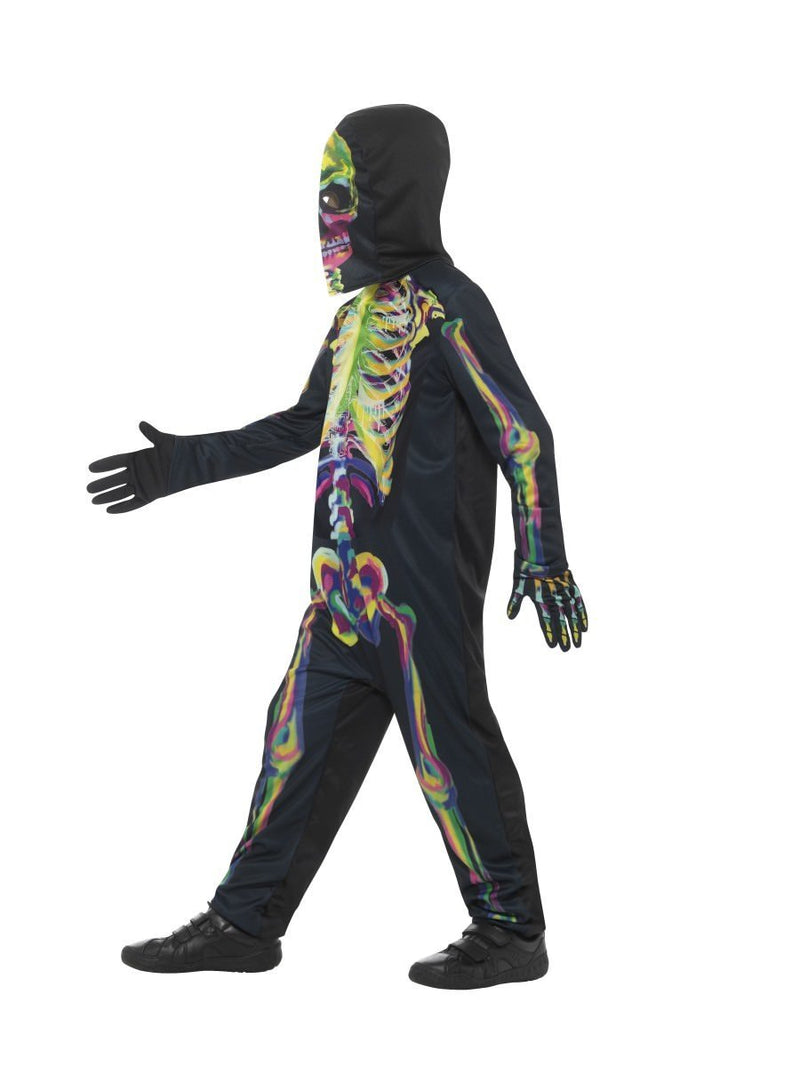 Glow In The Dark Skeleton Costume Kids Multi Coloured Jumpsuit