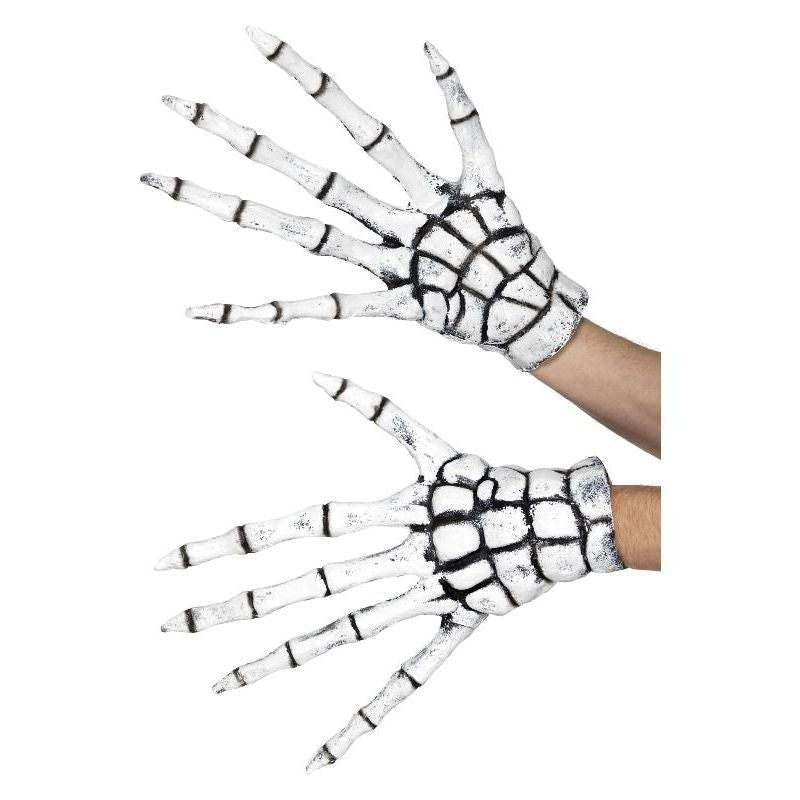 Grim Reaper Skeleton Gloves Adult White_2 