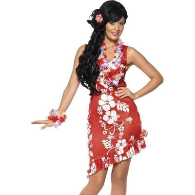 Hawaiian Beauty Costume Adult Red White_1 sm-33043M
