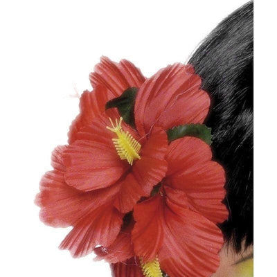 Hawaiian Flower Hair Clip Adult Red_1 sm-21737