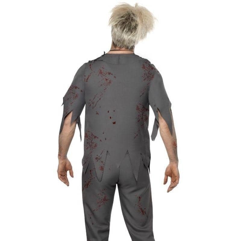 High School Horror Zombie Schoolboy Costume Adult Grey White Red_2 sm-32928M