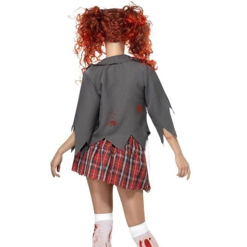 High School Horror Zombie Schoolgirl Costume Adult Grey White Red_2 sm-32929L