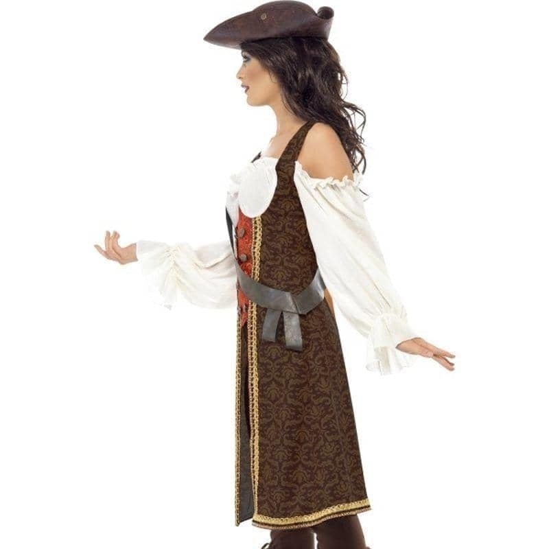 High Seas Pirate Wench Costume Adult Brown White_3 sm-26225L