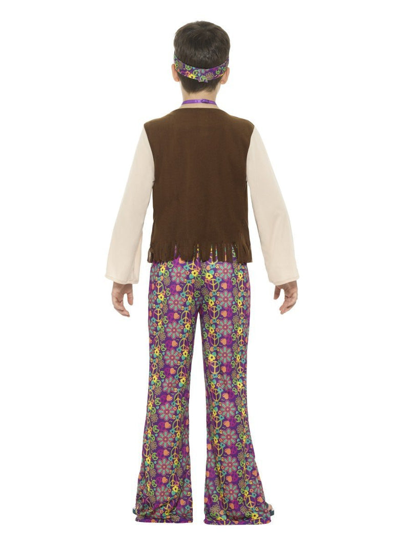 Hippie Boy Costume With Top Attached Waistcoat Kids Multi