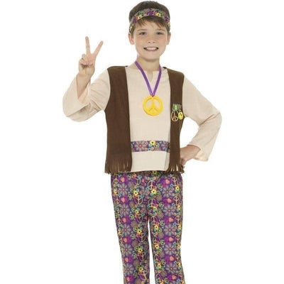 Hippie Boy Costume With Top Attached Waistcoat Kids Multi_1 sm-21831L