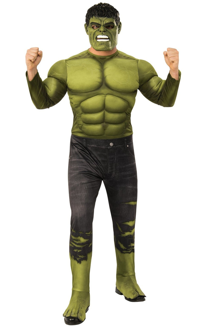 Hulk Deluxe Mens Muscle Padded Costume 1 rub-700735STD MAD Fancy Dress
