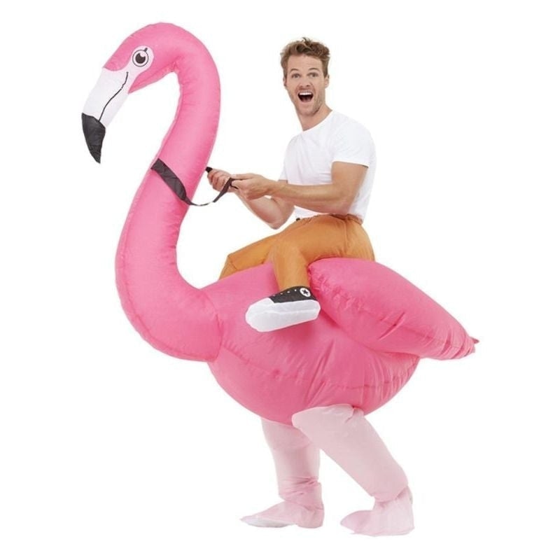 Inflatable Ride Em Flamingo Costume Adult Pink_2 