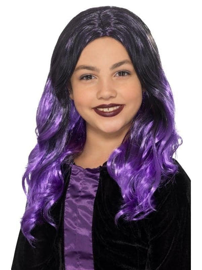 Kids Witch Wig Child Black Purple_1 sm-49128
