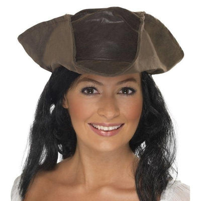 Leather Look Pirate Hat Adult Brown_1 sm-25530