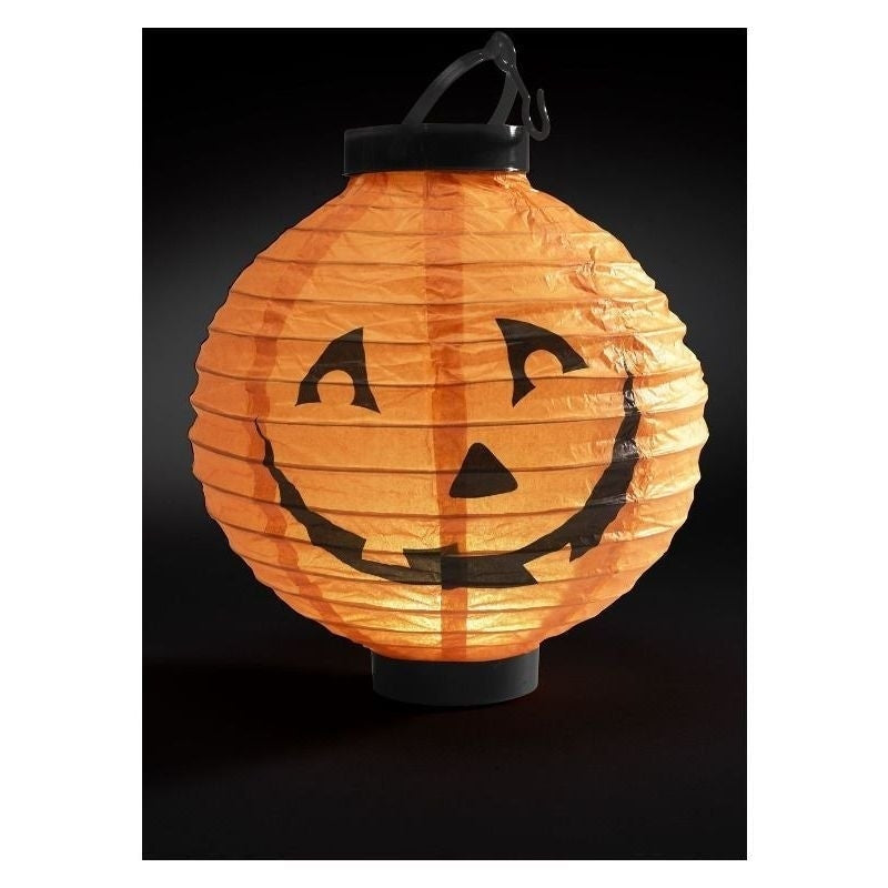 Light Up Led Paper Pumpkin Lantern Adult Orange_2 