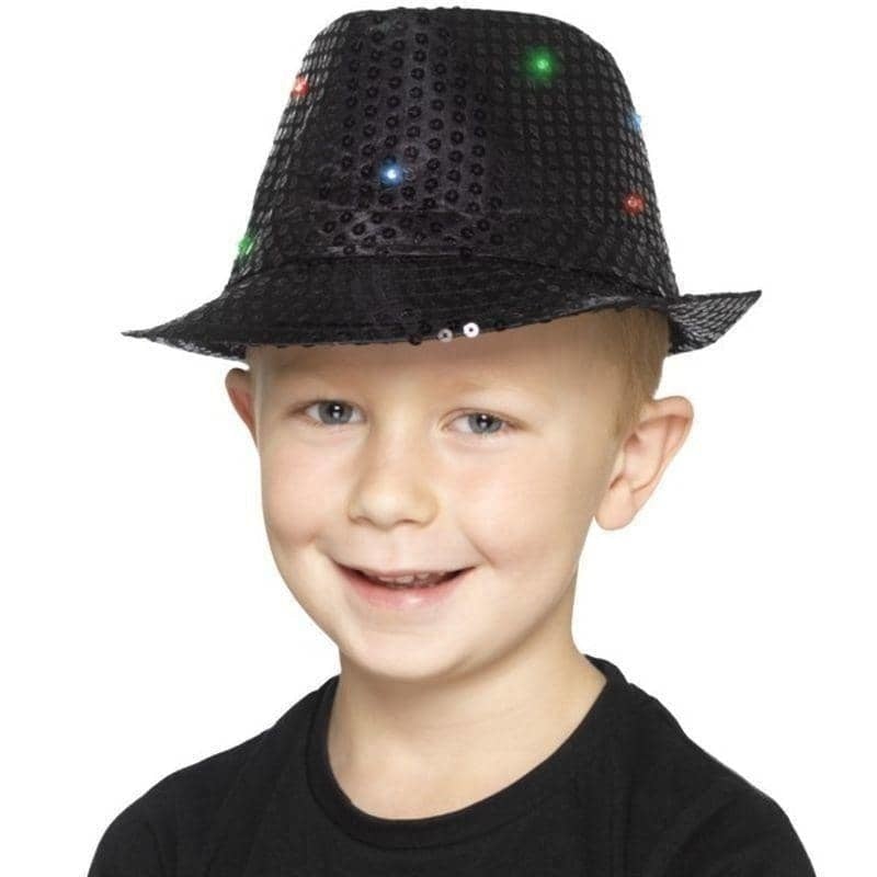 Light Up Sequin Trilby Hat Adult Black_1 sm-47067