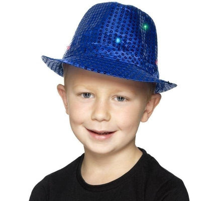 Light Up Sequin Trilby Hat Adult Blue_1 sm-47065