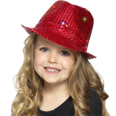 Light Up Sequin Trilby Hat Adult Red_1 sm-47066
