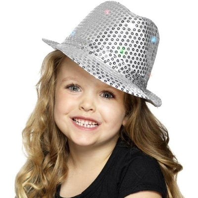 Light Up Sequin Trilby Hat Adult Silver_1 sm-47068