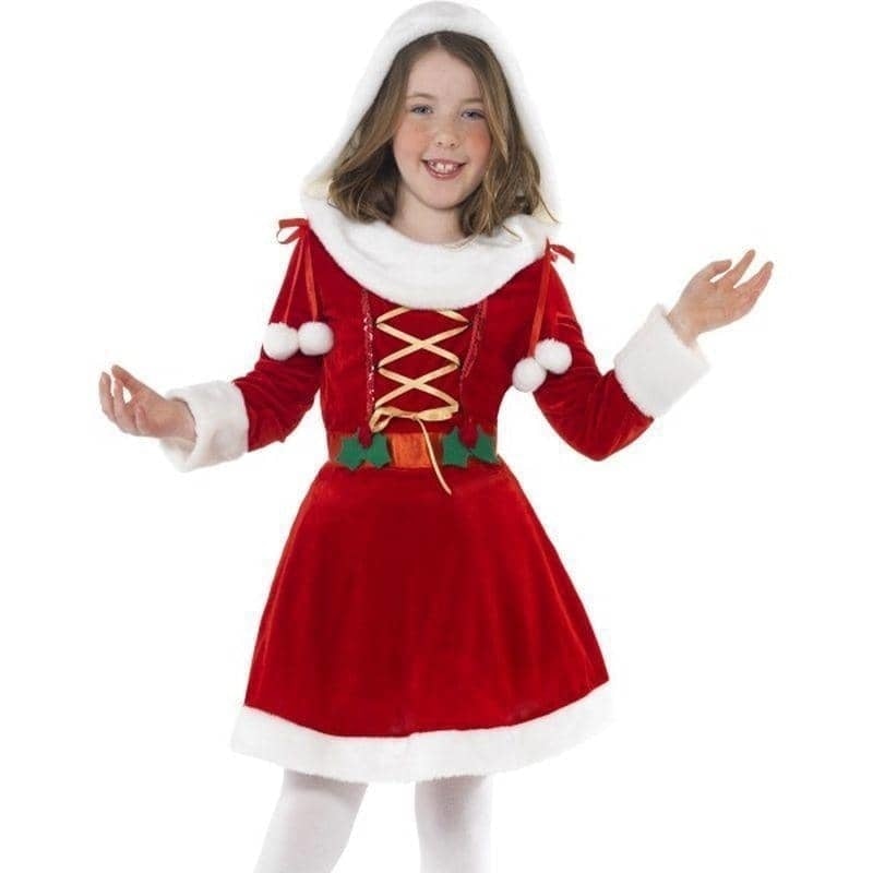 Little Miss Santa Costume Kids Red White_1 sm-38196L