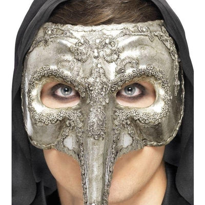 Luxury Venetian Capitano Mask Adult Silver_1 sm-27855