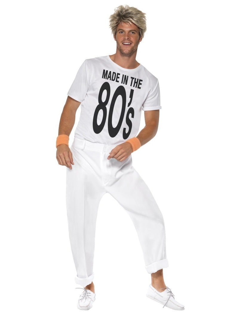 Made In 80s Costume Adult White Black