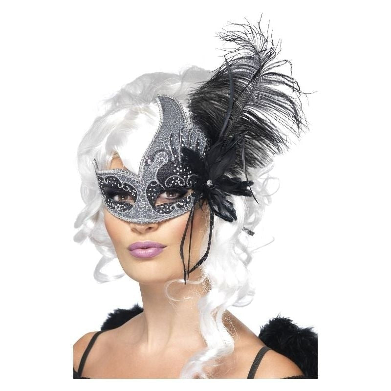Masquerade Dark Angel Eyemask Adult Silver_2 
