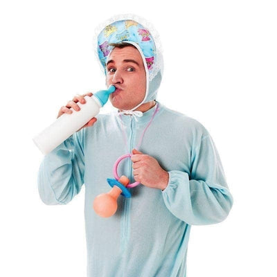 Mens Baby Sleepsuit Blue Adult Costume Male Halloween_1 AC108