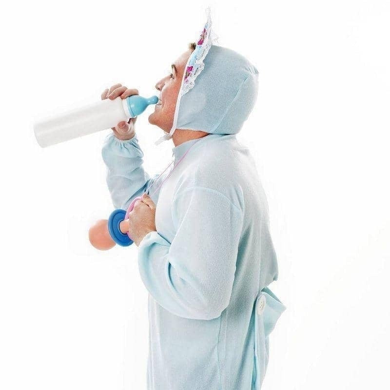 Mens Baby Sleepsuit Blue Adult Costume Male Halloween_4 