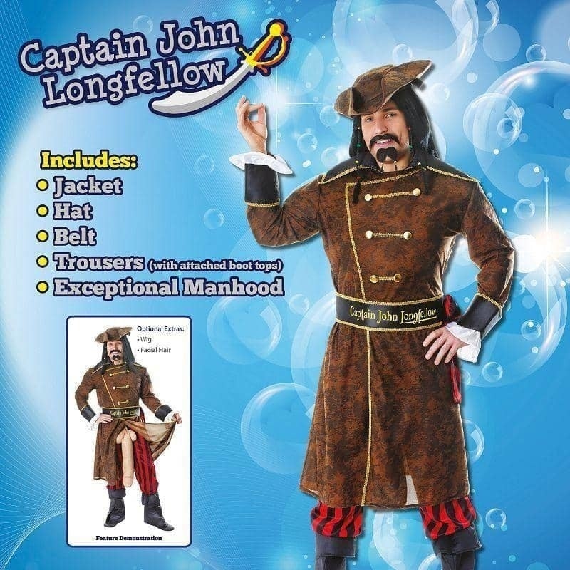 Mens Captain John Longfellow Adult Costume Male Halloween_2 