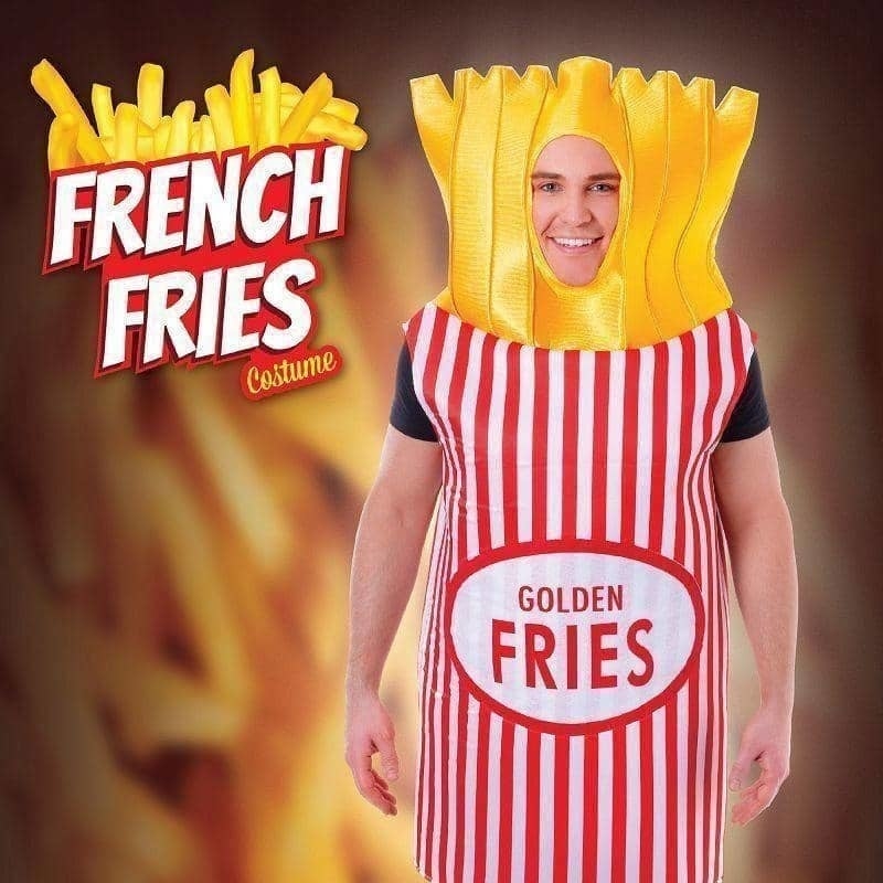 Mens French Fries Adult Costume Male Chest Size 44" Halloween_2 