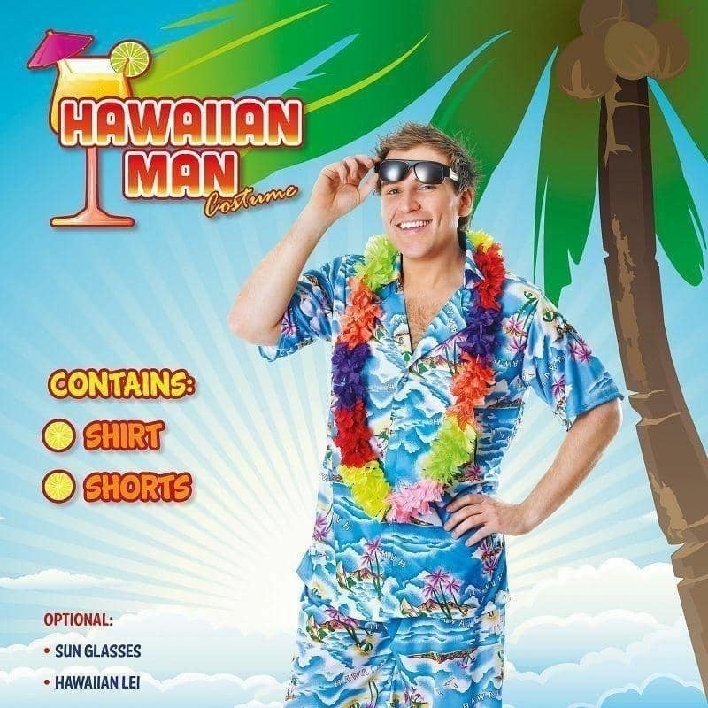 Mens Hawaiian Mans Costume Adult Male Halloween_2 